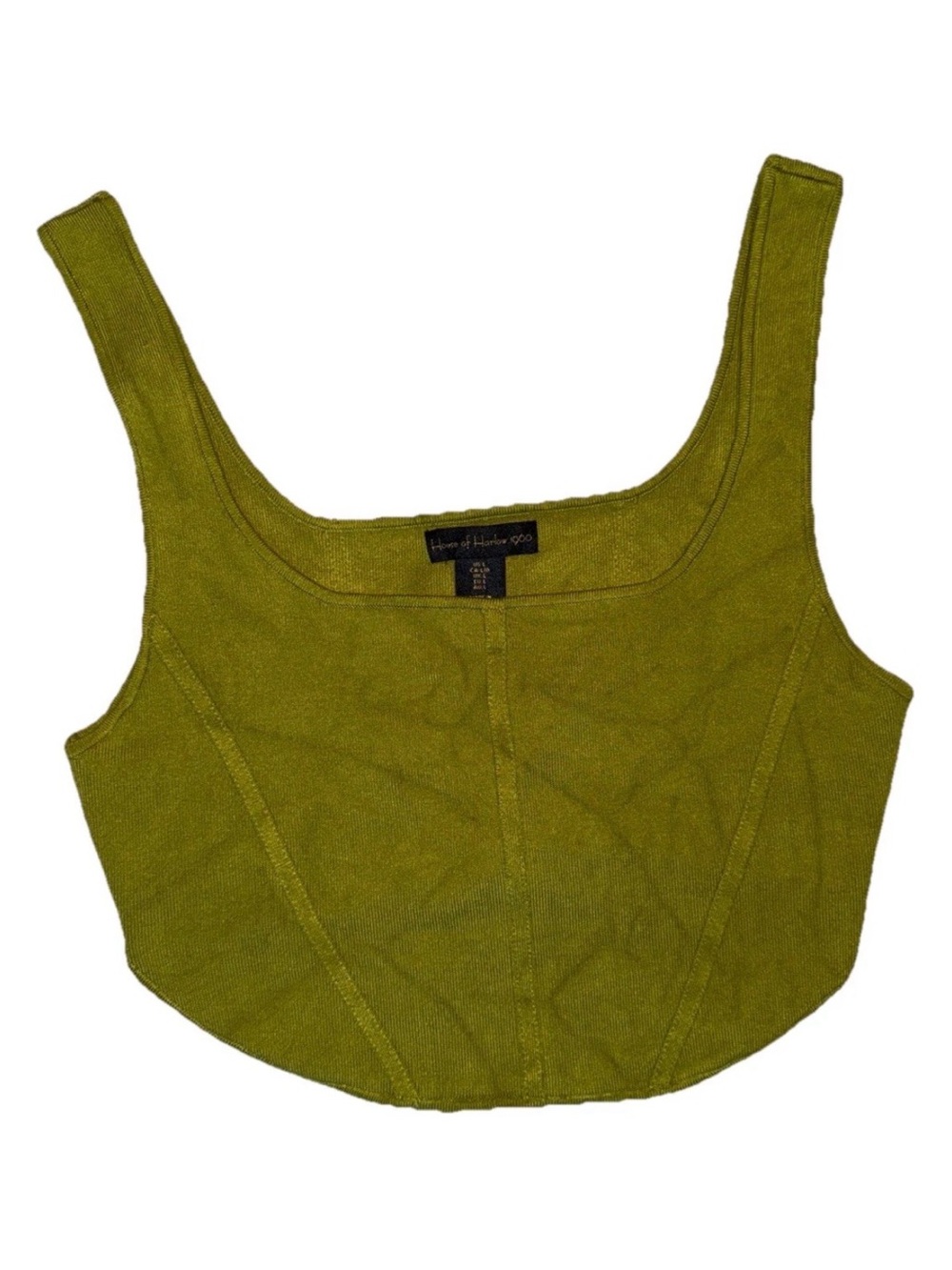 House of Harlow 1960 Olive Scoop-Neck Crop Tank size large
